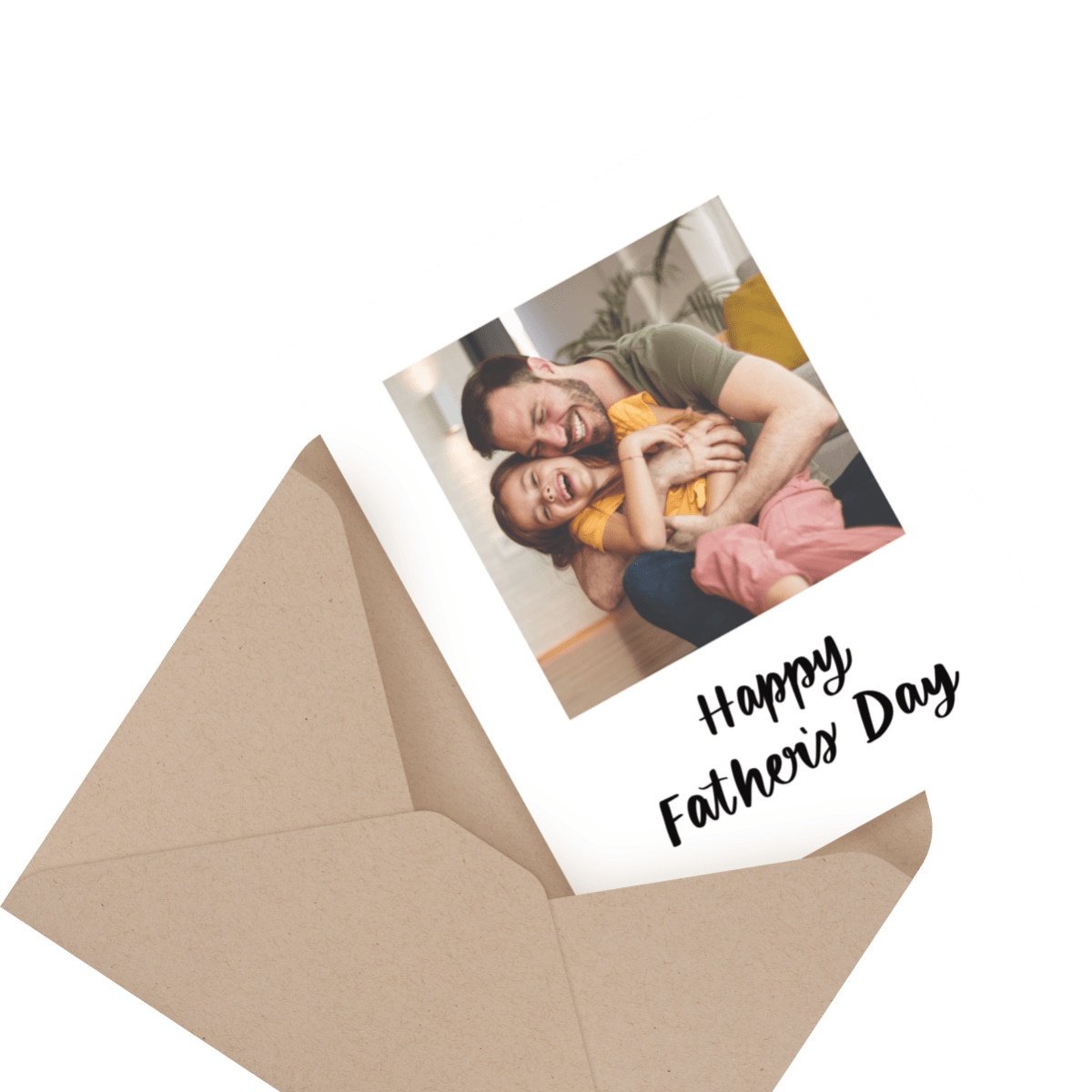 cute photo father's day card in envelope