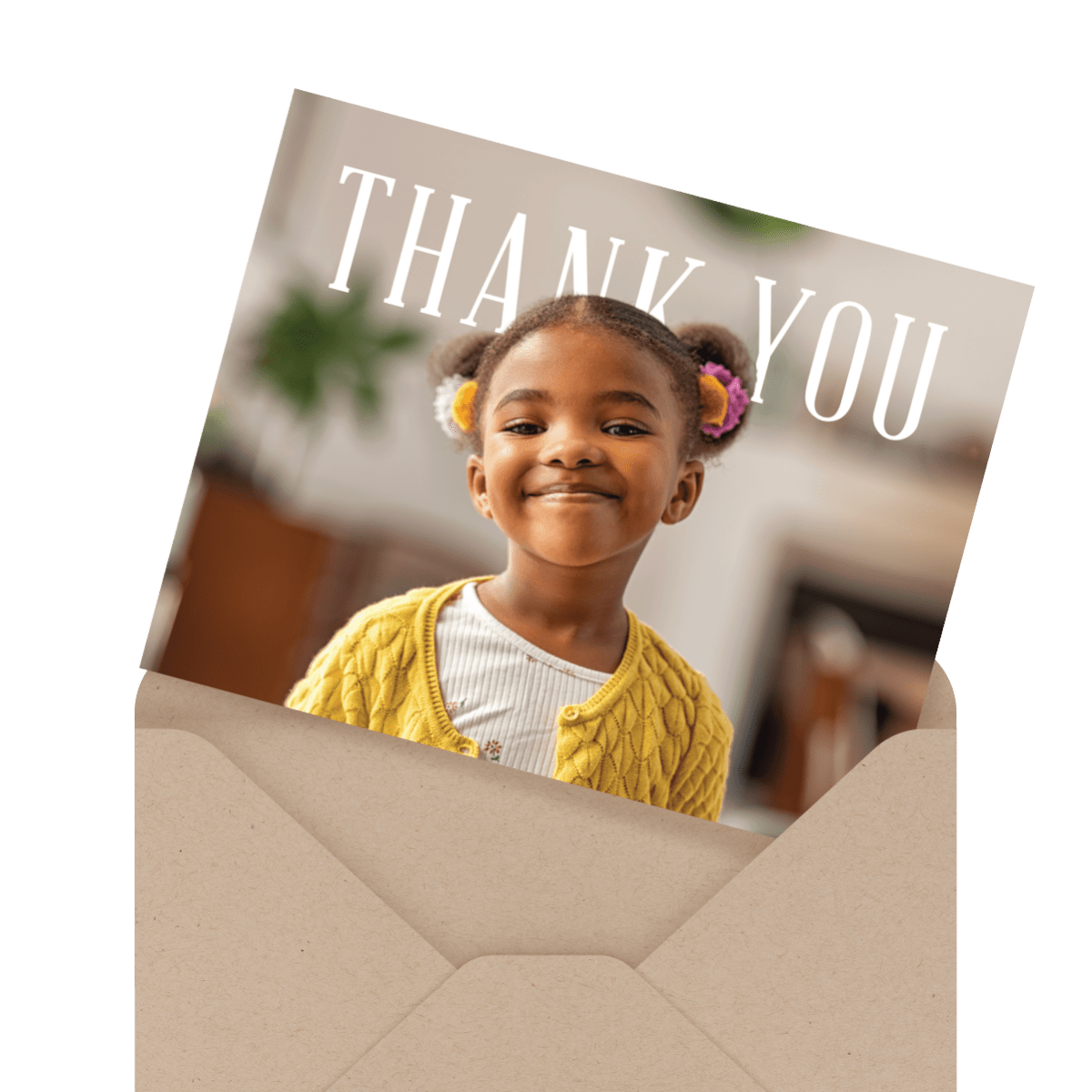 simple photo baby thank you card