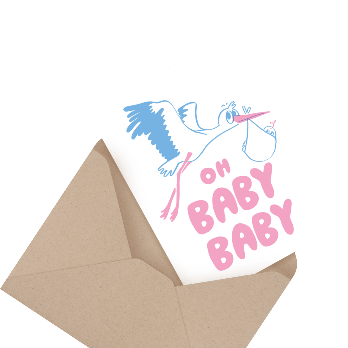 illustrated baby congrats card