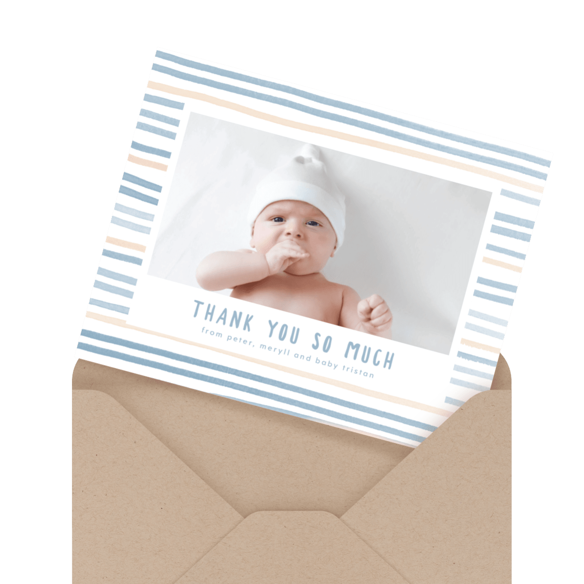 simple photo baby thank you card