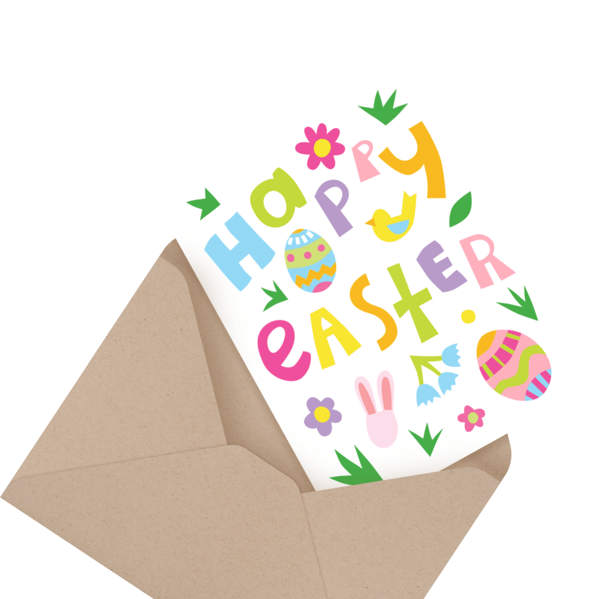 pastel floral happy easter card