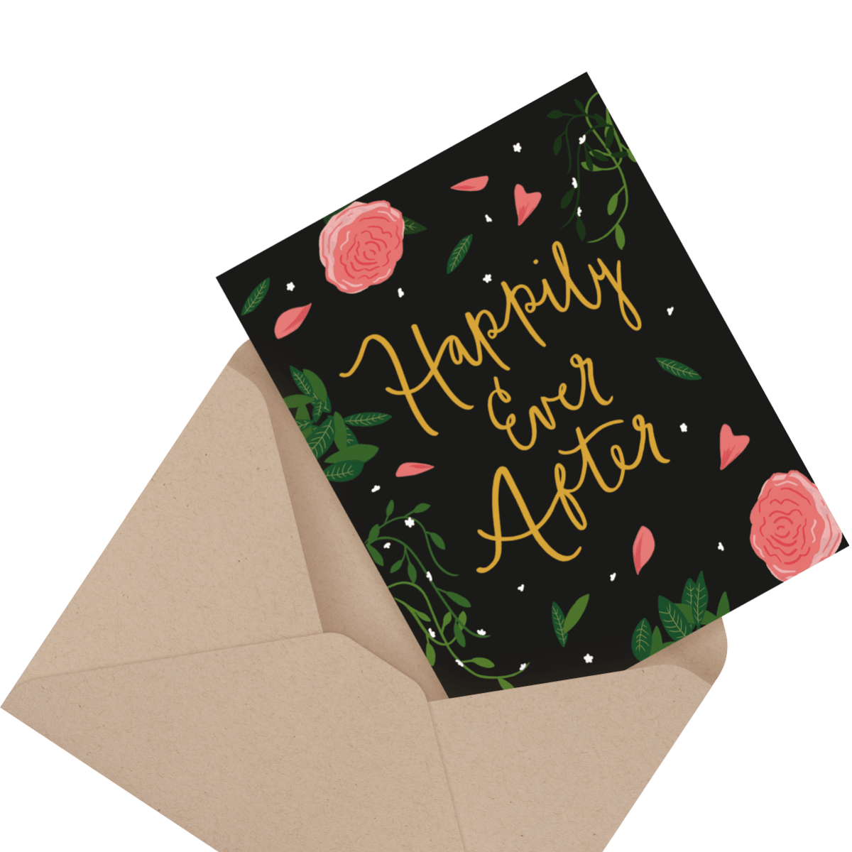 hand painted best wishes wedding congratulations card