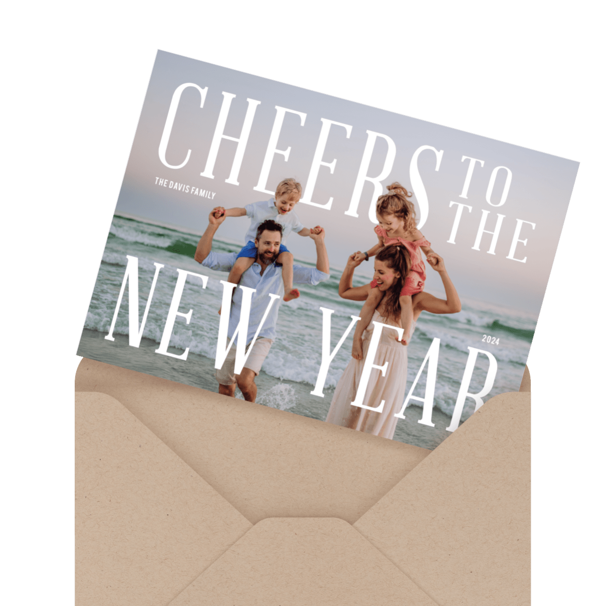 modern multi photo new years card