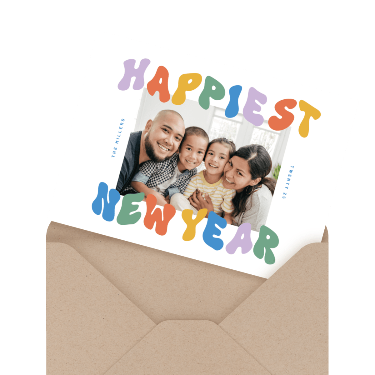 modern multi photo new years card