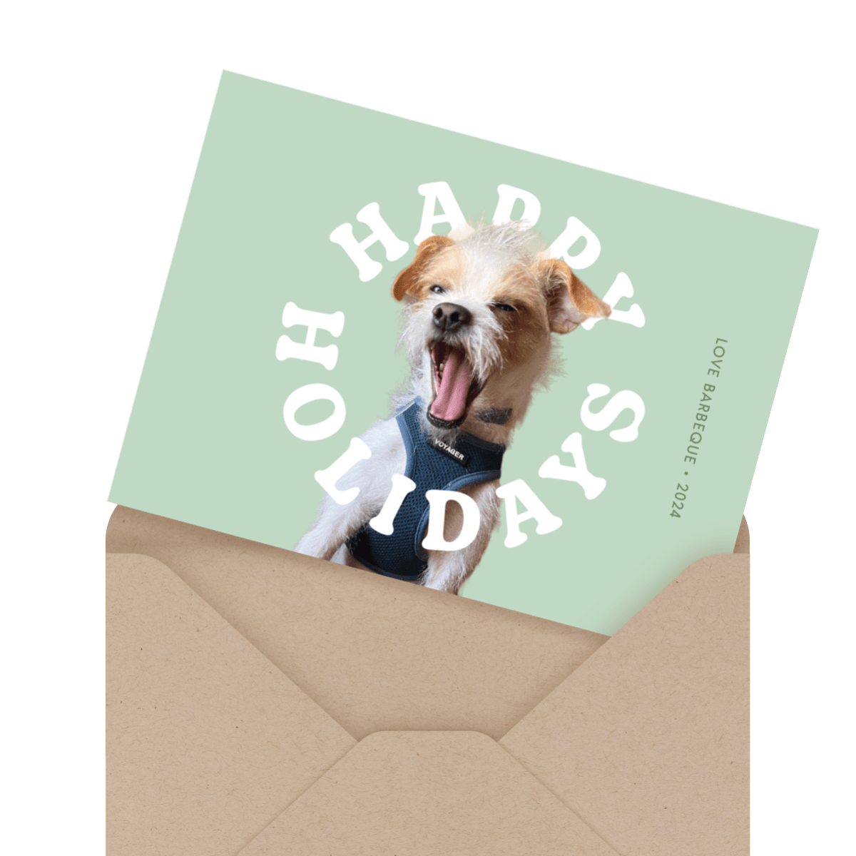 cute weiner dog holiday card