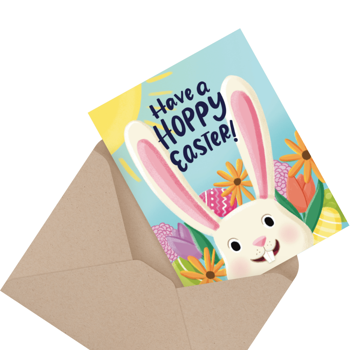 pastel floral happy easter card