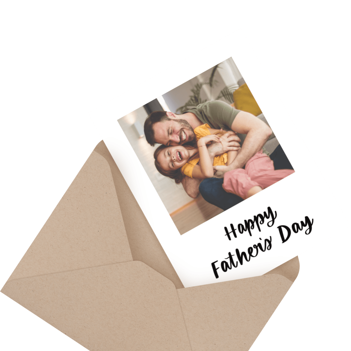 cute photo father's day card in envelope