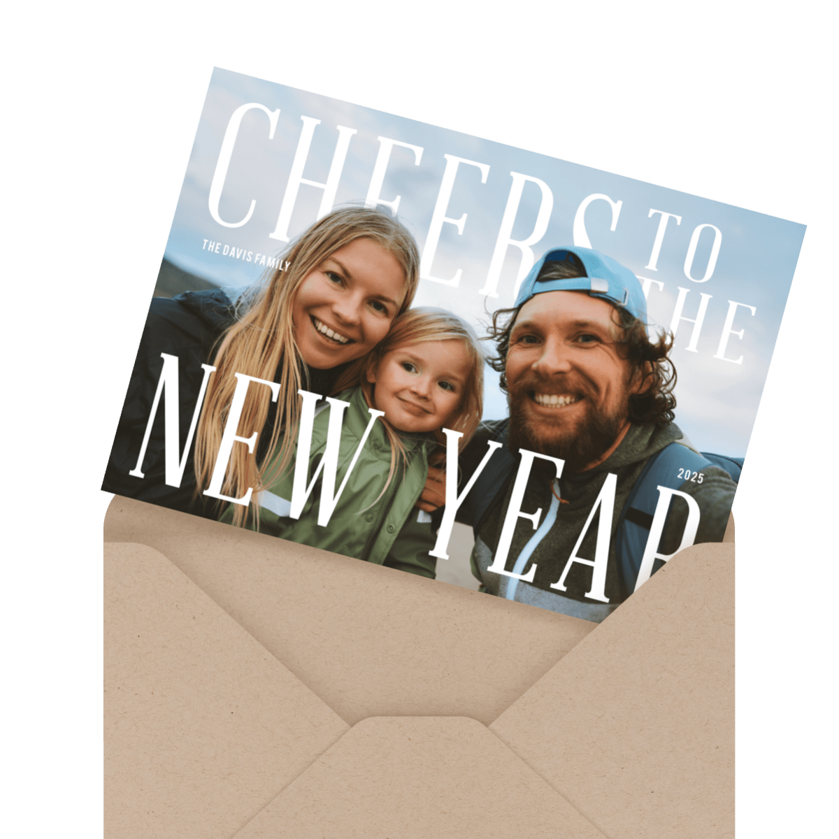 modern multi photo new years card